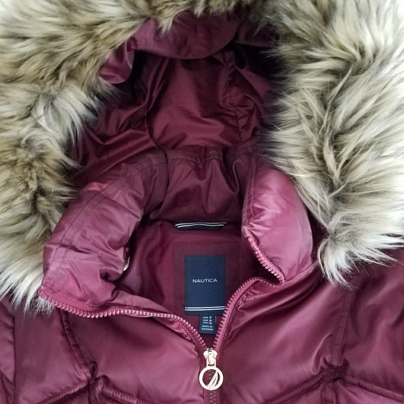 *SOLD* Nautica Faux-Fur-Trim Puffer Coat - Picture 2 of 3